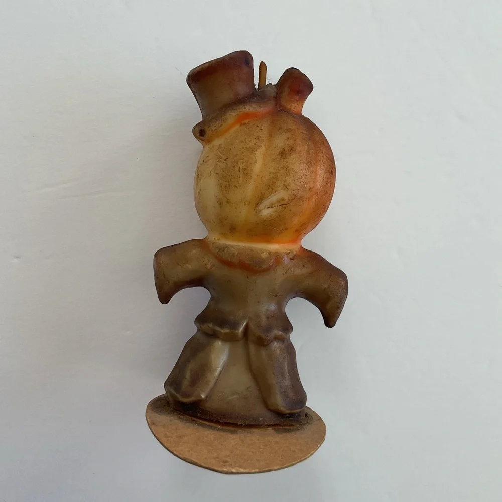 Vintage Gurley Scarecrow Pumpkin Candle